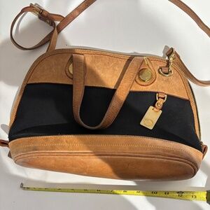 Dooney & Bourke Cabriolette Dome Satchel Leather and Canvas Purse